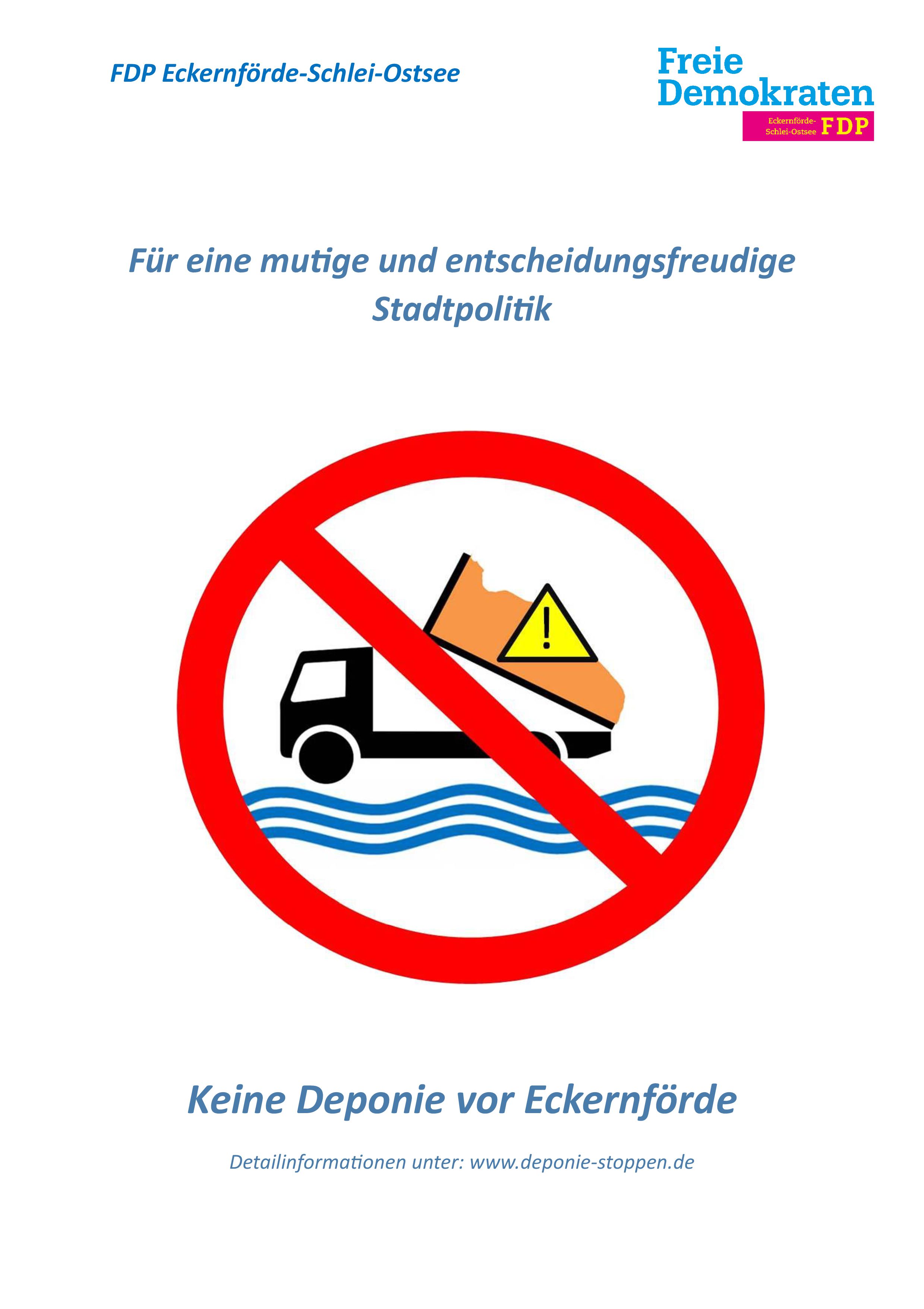 FDP Pressemitteilung, keine Deponie vor Eckernförde